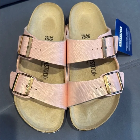 Birkenstock Pink Sandals with Adjustable Straps and Contoured Footbed - Picture 2 of 3
